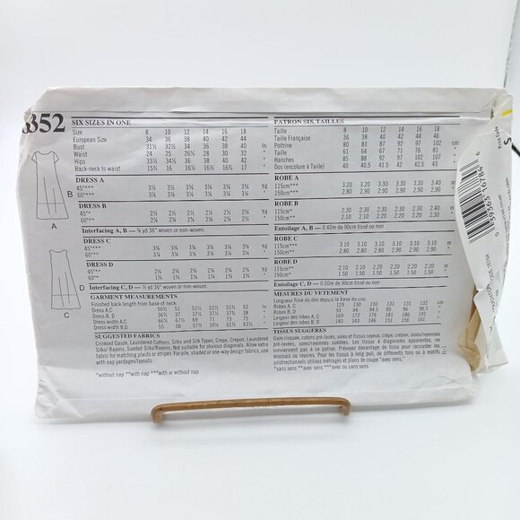 Vintage Sewing PATTERN New Look 6352, Easy 1 Hour Misses 1995 Dresses, Size 8-18 - Picture 2 of 2